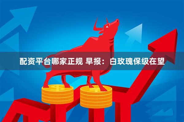 配资平台哪家正规 早报：白玫瑰保级在望